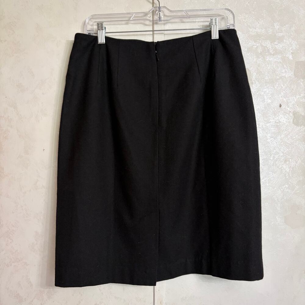 Metrostyle Wool Blend Black Pencil Skirt Minimalist Professional Careerwear 10